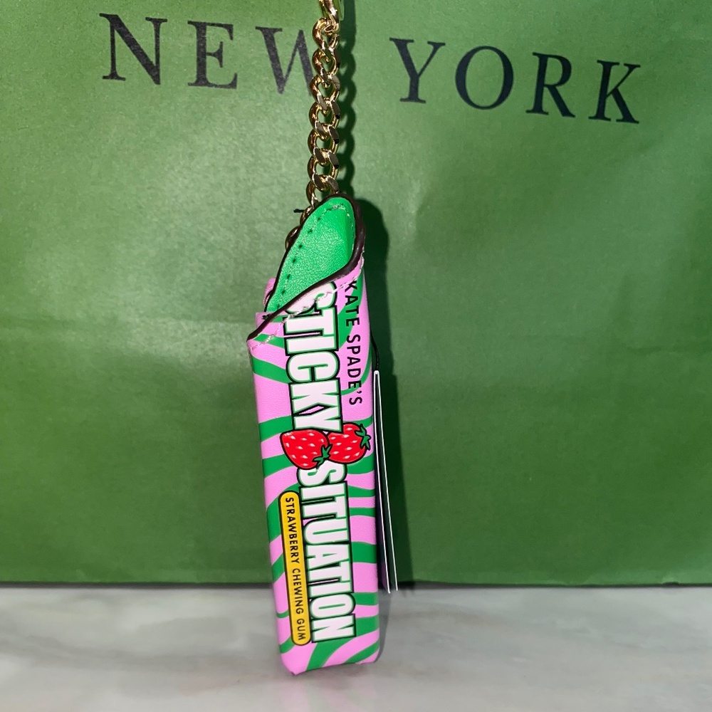 Kate Spade treat yourself bubble gum bag charm - Picture 10 of 10